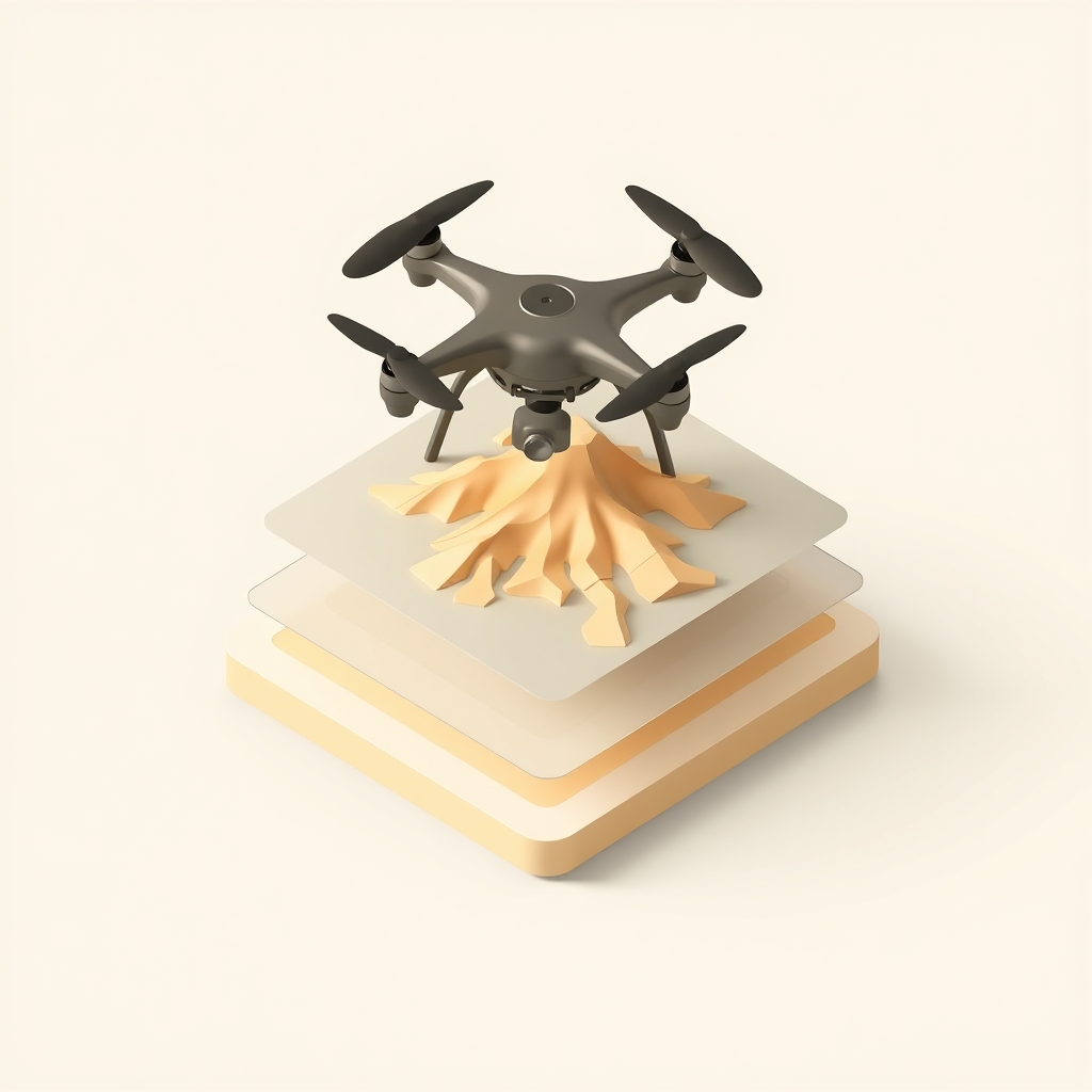 Drone uploading survey data layers